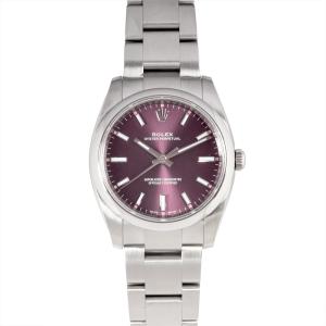 ロレックス ROLEX 114200 オイスター パーペチュアル34 腕時計 自動巻 パープル文字盤 SS メンズ