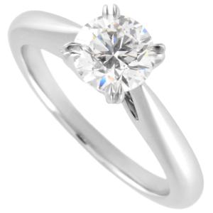 ハリーウィンストン HARRY WINSTON ラウンドカット ソリティア リング 指輪 ダイヤモンド 0.59ct 約5号 RGDPRD005NSS Pt950 E/VVS2/3EX レディース｜goldplazajp