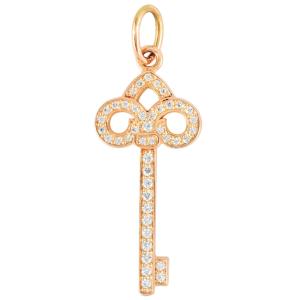 ティファニー Tiffany&amp;Co. フルール ド リス キー ペンダントトップ ダイヤモンド K18PG 1.7g ピンクゴールド レディース