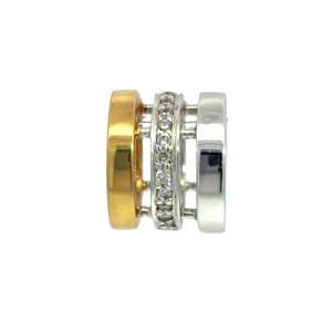 ルジアダ RUGIADA 3連リング ペンダントトップ ダイヤモンド K18 3.8g イエローゴールド×ホワイトゴールド レディース