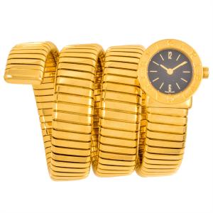ブルガリ BVLGARI BB191T ブルガリブルガリ トゥボガス19 腕時計 クォーツ ブラック文字盤 K18YG 金無垢 レディース