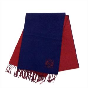 LOEWE 極美品◎LOEWE ロエベ ウール カシミヤ アナグラム刺繍 フリンジ