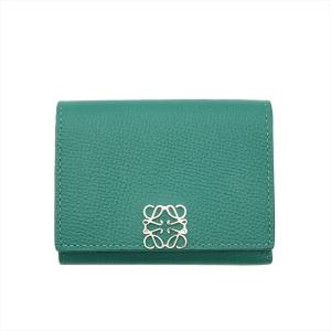 専用【新品未使用】LOEWE グリーン 三つ折り財布 LOEWE ロエベ 三つ折り財布 レザー グリーン : ブランドバリュー