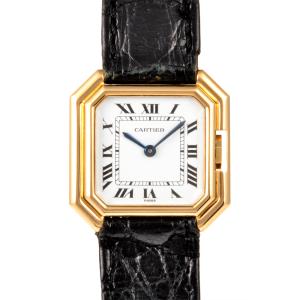 カルティエ Cartier サンチュール SM 腕時計 手巻 ホワイト文字盤 K18YG レディース