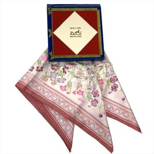 エルメス HERMES カレ90 OEillets sauvages et autres Caryophyllees 野生のカーネーションやナデシコ スカーフ シルク ピンク レディース