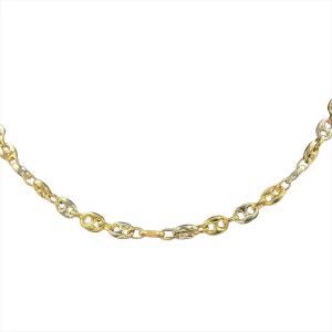 ウノアエレ UNOAERRE コンビ デザイン チェーン ネックレス K18YG 10.5g K18WG ゴールド 40cm