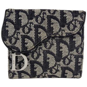 極美品 ディオール サドル ロータス 三つ折り財布 小銭入れ カード コイン 極 美品 箱 袋付き Christian Dior ディオール サドル ロータス