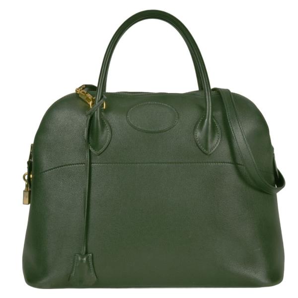 エルメス HERMES ボリード 35 ハンドバッグ 2WAY アルデンヌ 〇U刻印 グリーン ゴー...