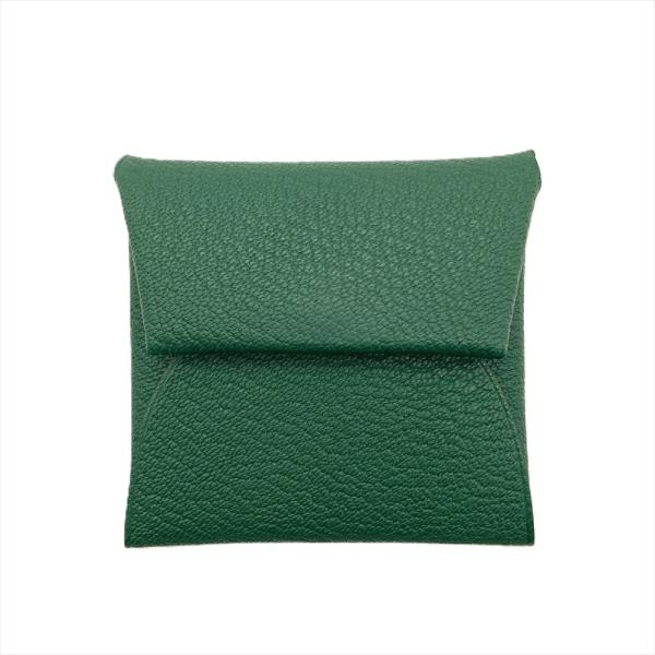 エルメス HERMES バスティア ヴェルソ コインケース シェーブル W刻印 グリーン ヴェールフ...