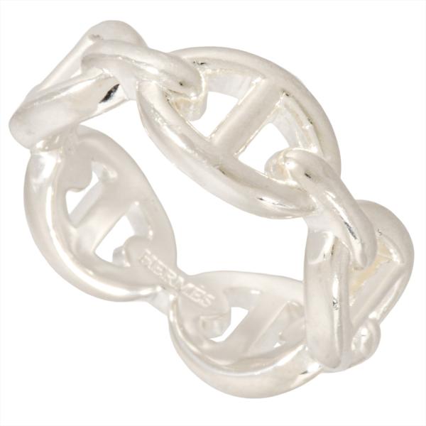 エルメス HERMES シェーヌ ダンクル リング 指輪 #51 SV925 5.9g シルバー