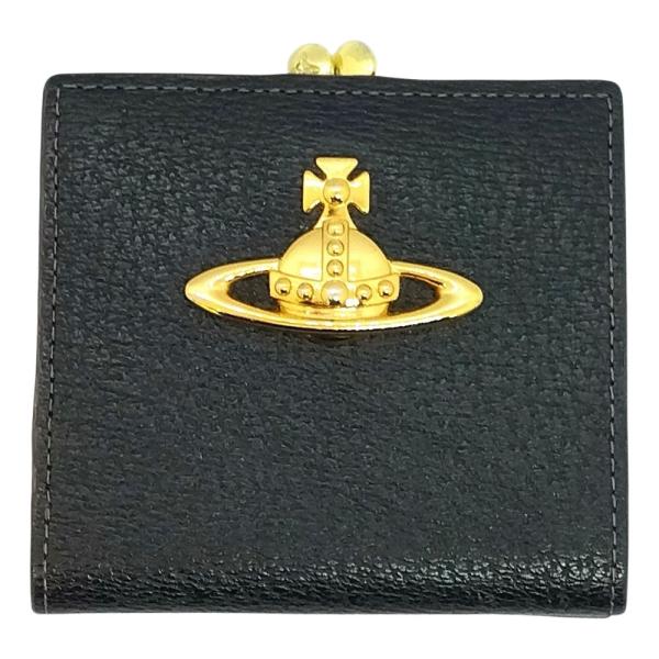 ヴィヴィアンウエストウッド Vivienne Westwood 口金 ミニ 二つ折り財布 レザー ブ...
