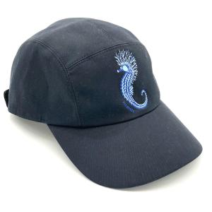 エルメス HERMES nevada タツノオトシゴ 59 キャップ コットン ポリウレタン ネイビー メンズ