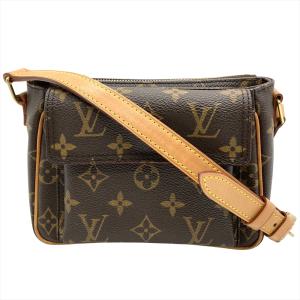ルイヴィトン LOUIS VUITTON ヴィバ・シテ PM ショルダーバッグ モノグラム キャンバス M51165 ブラウン ゴールド金具 レディース