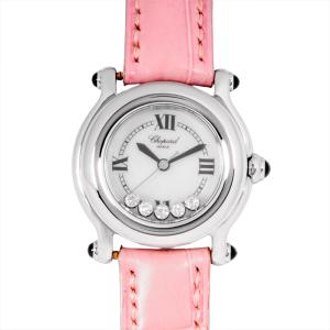 ショパール Chopard 27/8245 ハッピースポーツ 腕時計 クォーツ シェル文字盤 SS 5Pダイヤ レディース