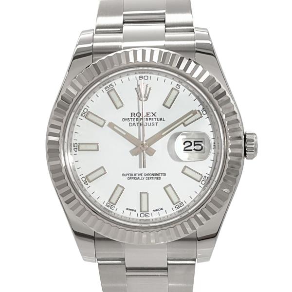 ロレックス ROLEX 116334 デイトジャストII ランダム 腕時計 ホワイト文字盤 WG×S...