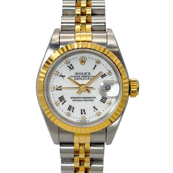 ロレックス ROLEX 69173G デイトジャスト X番 腕時計 ホワイト文字盤 ローマン ダイヤ...