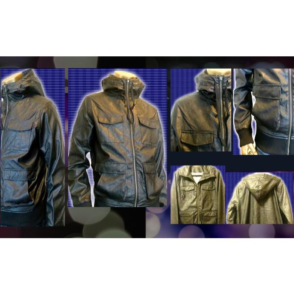 SHAGGY　フード付きミリタリーPUブルゾン