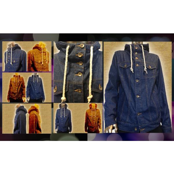 SHAGGY　フード付バイオウオッシュデニムジャケット