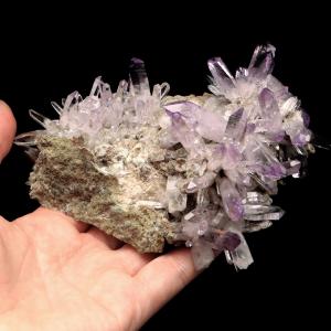 ベラクルス アメジスト ポイント クラスター 571g メキシコ産 母岩付き 結晶石 1点もの ツーソン展示会商品 紫水晶 天然石 パワーストーン 原石 標本 鉱石
