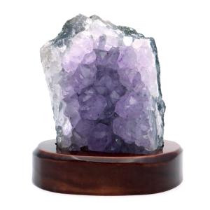 アメジスト クラスター 原石 1点物 台付き 406g ブラジル産 天然石 紫水晶 置き物 置物 2月 誕生石 癒し グッズ プレゼント ギフト 贈り物 敬老の日 爆買