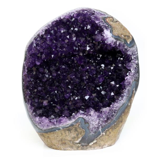 アメジスト クラスター 側面磨き AAAAA ドゥルーザ 紫水晶 置き物 原石 2.64kg ウルグ...