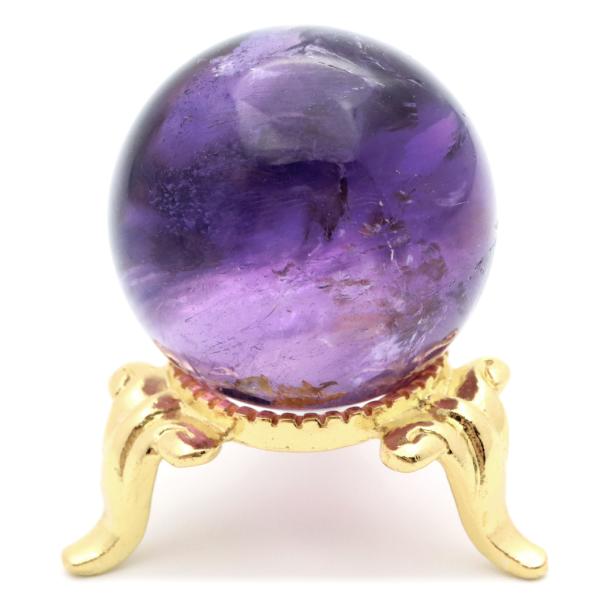 アメジスト 紫水晶 丸玉 ブラジル バイーア州産 直径約28mm 台座付き 1点もの スフィア 2月...