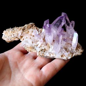 ベラクルス アメジスト ポイント クラスター 129g メキシコ産 母岩付き 結晶石 1点もの ツーソン展示会商品 紫水晶 天然石 パワーストーン 原石 標本 鉱石
