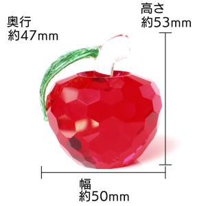 りんご ガラス 置き物 オブジェ リンゴ 林檎...の詳細画像2