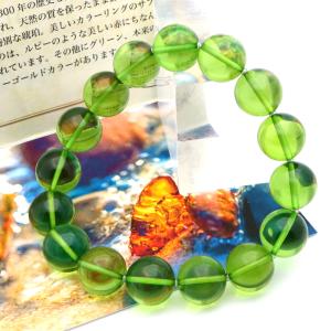 グリーン アンバー ブレスレット 12mmリトアニア バルト海産 バルティックアンバー 琥珀 こはく 天然石 パワーストーンamber 敬老の日