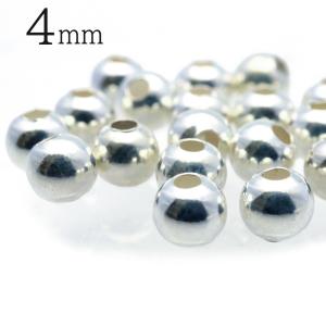 シルバー925 ビーズ パーツ 4mm 1個入り ラウンド 大穴 アクセサリー スペーサー 丸 太い穴 メタルビーズ ハンドメイド アクセサリー 材料 クラフト