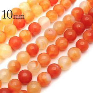 GOLD STONE カーネリアン 一連 ビーズ 1本売り 8mm 約48玉前後 瑪瑙
