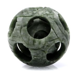 ネフライト 天球 多層構造 透かし細工 丸玉 1点もの 直径 55mm インド翡翠 ツーソン展示会商品 幸運を呼び込む 神秘の球体 天然石 パワーストーン 爆買