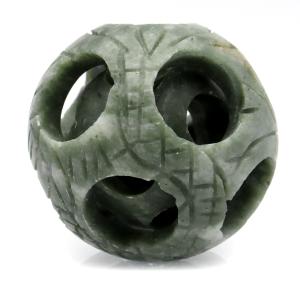 ネフライト 天球 多層構造 透かし細工 丸玉 1点もの 直径 54mm インド翡翠 ツーソン展示会商品 幸運を呼び込む 神秘の球体 天然石 パワーストーン 爆買