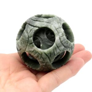 ネフライト 天球 多層構造 透かし細工 丸玉 1点もの 直径 54mm インド翡翠 ツーソン展示会商品 幸運を呼び込む 神秘の球体 天然石 パワーストーン 爆買