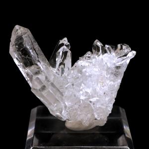 天然 水晶 クラスター ミニ 28g 台座付き ブラジル ゼッカ産 透明感が美しい ゼッカクォーツ 原石 天然石 1点物 パワーストーン クリスタル 結晶 浄化 置き物
