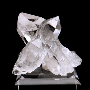 天然 水晶 クラスター ミニ 34g 台座付き ブラジル ゼッカ産 透明感が美しい ゼッカクォーツ 原石 天然石 1点物 パワーストーン クリスタル 結晶 浄化 置き物