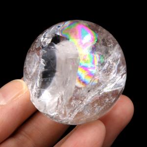 レムリアンシード 水晶 丸玉 台座付き ブラジル バイーア州 セントセ産 AAAAA 直径40mm 1点もの 虹入り レインボー 天然石 証明書付き ヒーリング