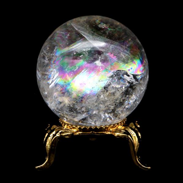 レムリアンシード 水晶 丸玉 台座付き ブラジル バイーア州 セントセ産 AAAAA 直径34mm ...