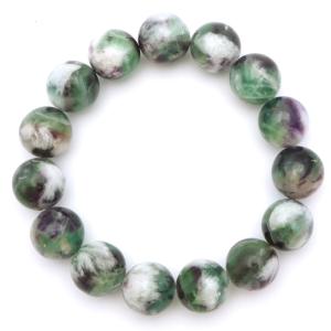 エンジェルフェザー フローライト ブレスレット 14.5mm 1点物 蛍石 ほたるいし 天然石 パワーストーン プレゼント ギフト 贈り物 爆買