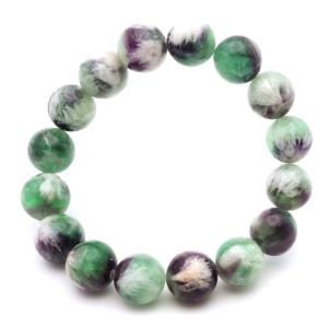 エンジェルフェザー フローライト ブレスレット 13.5mm 1点物 蛍石 ほたるいし 天然石 パワーストーン プレゼント ギフト 贈り物 爆買