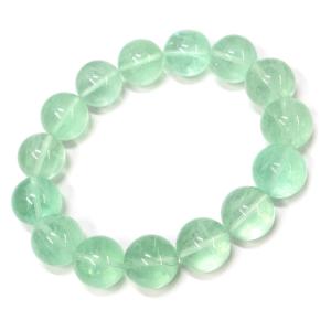 グリーン フローライト ブレスレット 14mm 透明感 1点物 モンゴル産 ほたるいし 蛍石 天然石 パワーストーン 1点物 爆買 父の日