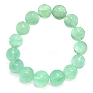 グリーン フローライト ブレスレット 14mm 透明感 1点物 モンゴル産 ほたるいし 蛍石 天然石 パワーストーン 1点物 爆買 父の日
