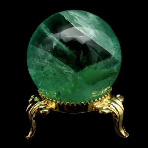 GOLD STONE グリーン フローライト AAA 丸玉 直径 約36.4mm スフィア