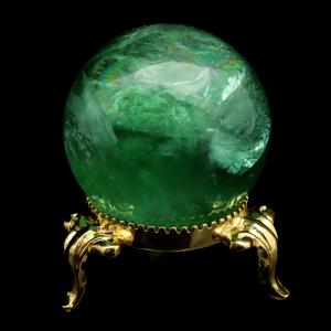 GOLD STONE グリーン フローライト AAA 丸玉 直径 約36.4mm スフィア