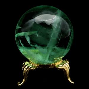 GOLD STONE グリーン フローライト AAA 丸玉 直径 約36.4mm スフィア