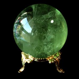 グリーン フローライト AAAAA 丸玉 直径 約51mm 虹入り レインボー