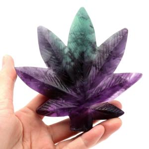 フローライト 置物 楓 もみじ 天然石 蛍石 ほたるいし 彫刻 彫り物 葉 リーフ パワーストーン レインボー オブジェ インテリア ヒーリング