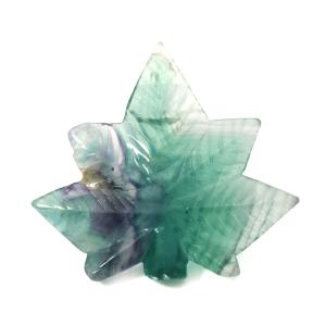 フローライト 置物 楓 もみじ 天然石 蛍石 ほたるいし 彫刻 彫り物 葉 リーフ パワーストーン レインボー オブジェ インテリア ヒーリング