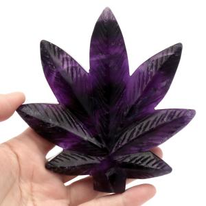 フローライト 置物 楓 もみじ 天然石 蛍石 ほたるいし 彫刻 彫り物 葉 リーフ パワーストーン レインボー オブジェ インテリア ヒーリング