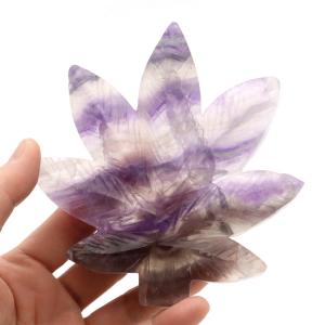 フローライト 置物 楓 もみじ 天然石 蛍石 ほたるいし 彫刻 彫り物 葉 リーフ パワーストーン レインボー オブジェ インテリア ヒーリング